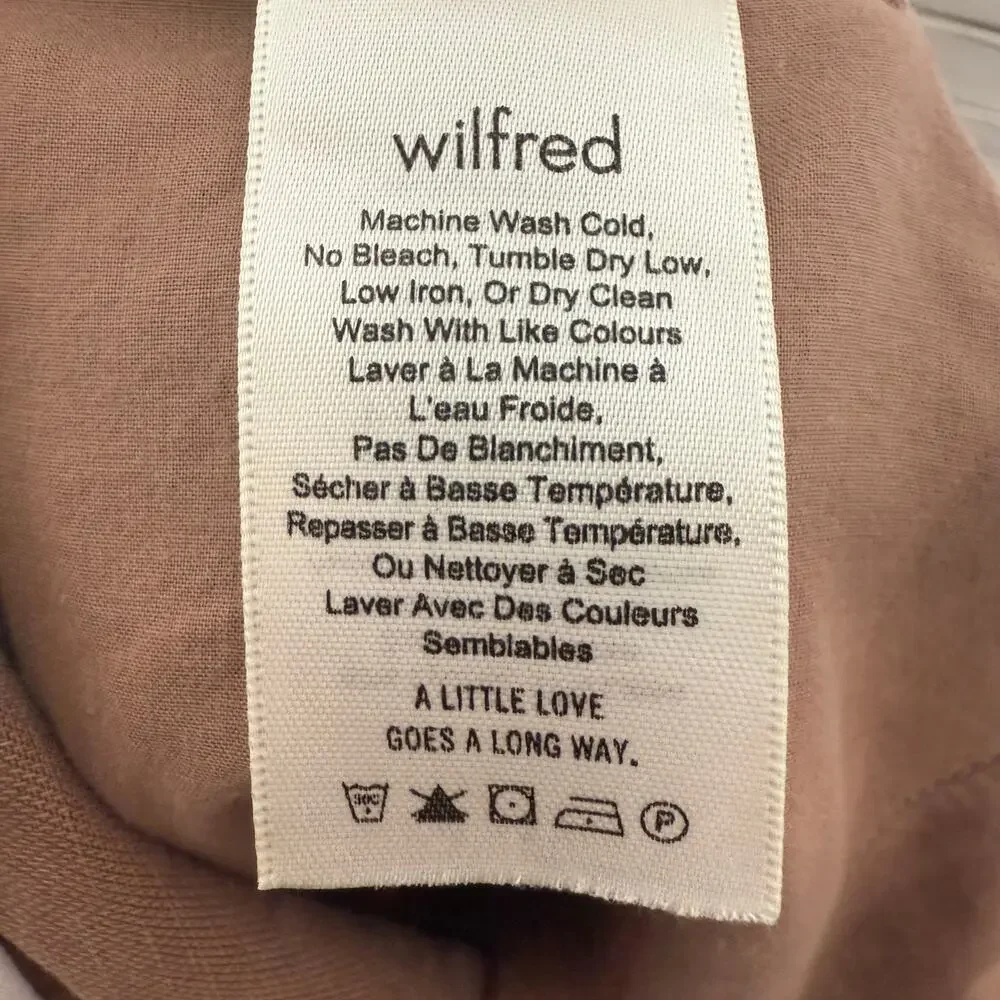 WILFRED ARITZIA Women's 8 Allant Linen Pants Cropped Waist Tie Moroccan Spice